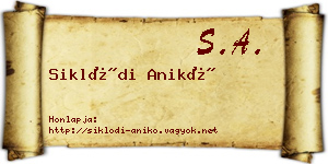 Siklódi Anikó névjegykártya
